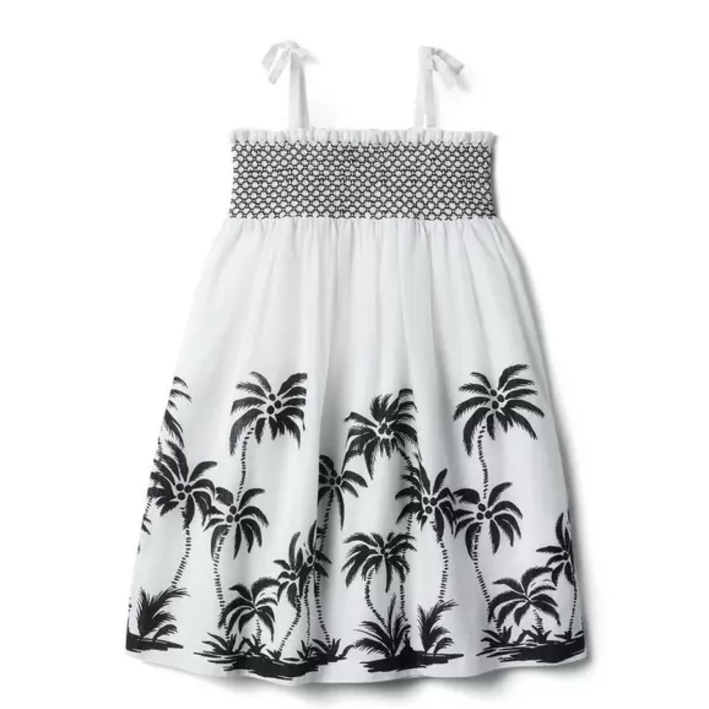 Janie and Jack Tropical Palm Dress - Black and White
